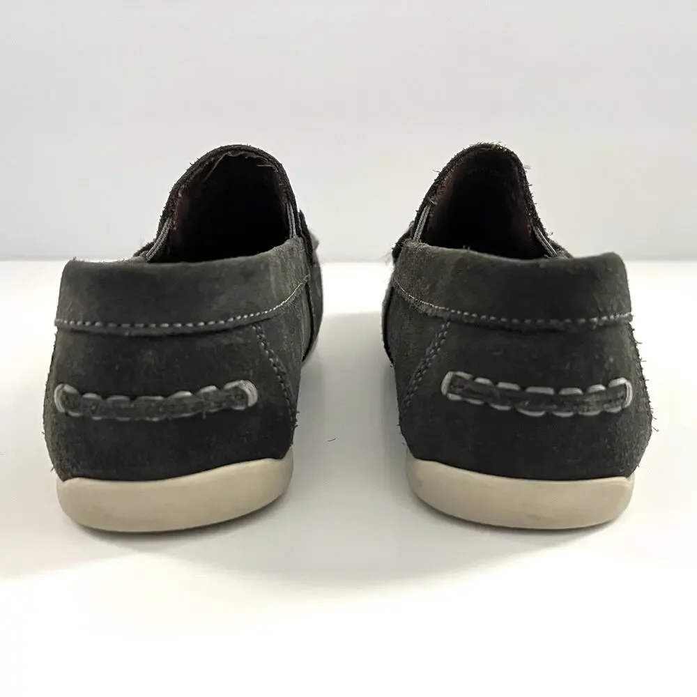 Florsheim Jasper JR Gray Suede Strap Kids Loafer 2.5M Slip-On Comfort Shoe 16680